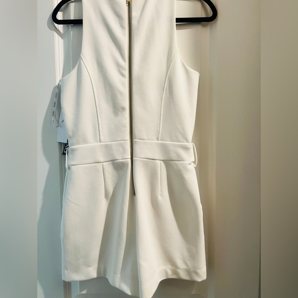 COPY - White romper with gold zipper